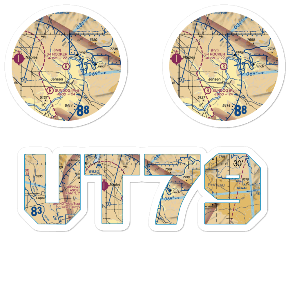 3-I Rocker Ranch Airport (UT79) VFR Sectional Sticker Pack 