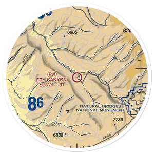 Fry Canyon Field (UT74) VFR Sectional Sticker (20 mile)
