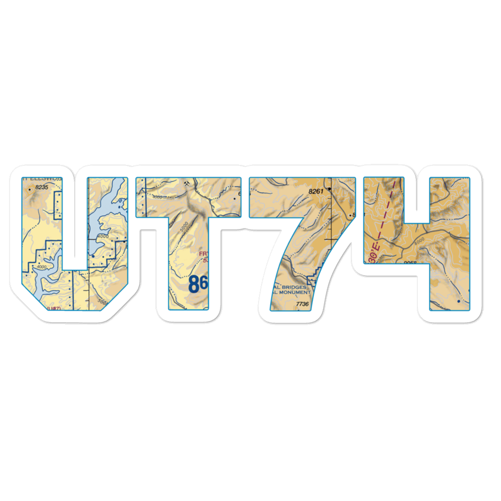 Fry Canyon Field (UT74) VFR Sectional Sticker 