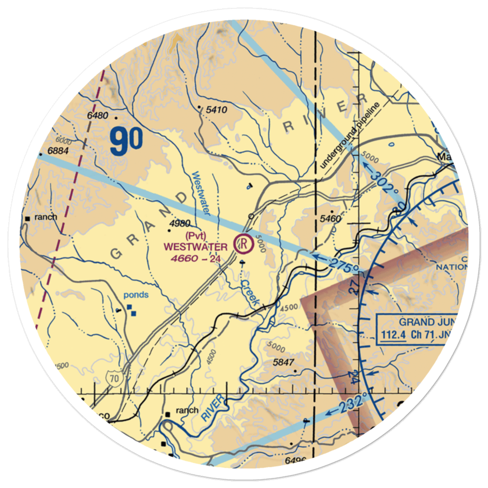 Westwater Airport (UT42) VFR Sectional Sticker (30 mile) 
