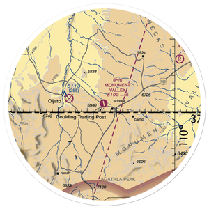 Monument Valley Airport (UT25) VFR Sectional Sticker (30 mile)