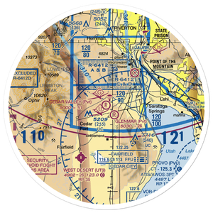 Cedar Valley Airport (UT10) VFR Sectional Sticker (30 mile)
