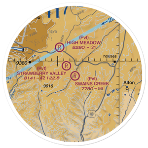 Swains Creek Airport (UT00) VFR Sectional Sticker (20 mile)