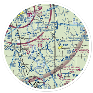 Moore Farm Airport (45AR) VFR Sectional Sticker (30 mile)