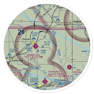 Perkins Airport (5OK8) VFR Sectional Sticker (30 mile)
