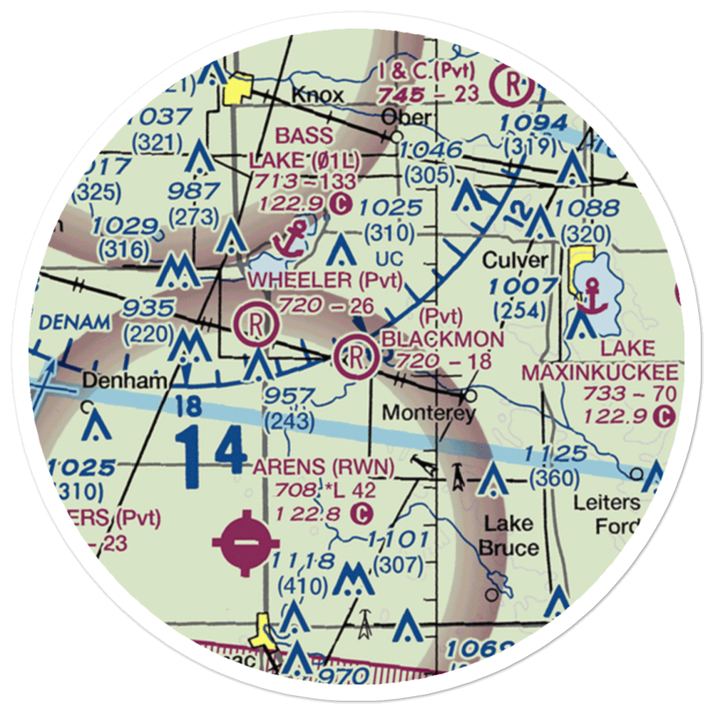Blackmon Field (IN69) VFR Sectional Sticker (20 mile) 