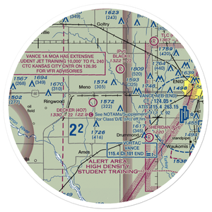 Johnson Field (6OK3) VFR Sectional Sticker (30 mile)