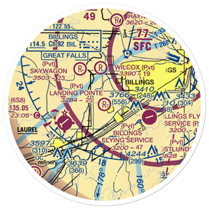 Landing Pointe Airport (MT57) VFR Sectional Sticker (20 mile)