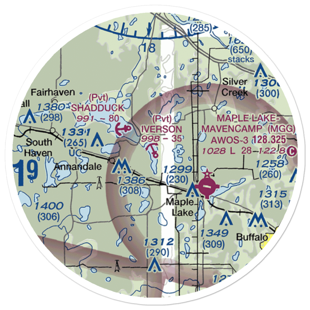 Iverson Seaplane Base (58MN) VFR Sectional Sticker (20 mile) 