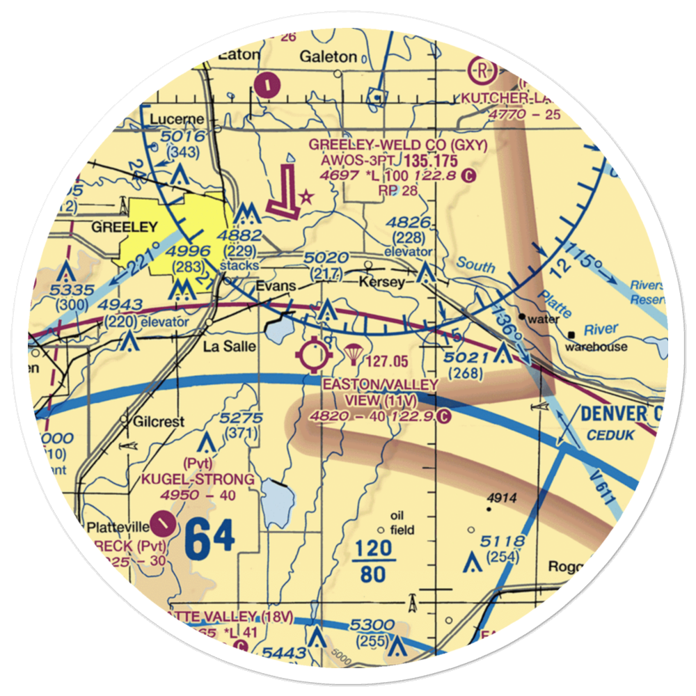 Devoe Airport (9CO7) VFR Sectional Sticker (30 mile) 
