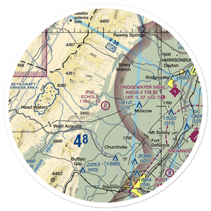 Echols Field (16VA) VFR Sectional Sticker (30 mile)