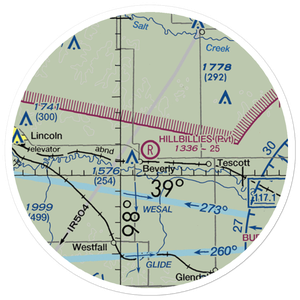 Hillbillies Airport (72KS) VFR Sectional Sticker (20 mile)