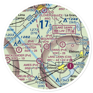 Bountiful Acres Airport (6WI3) VFR Sectional Sticker (20 mile)