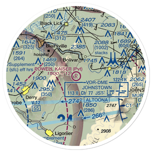 Powell Kaiser Airport (01PA) VFR Sectional Sticker (20 mile)