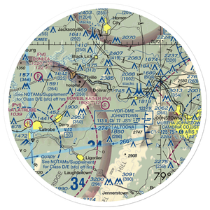Powell Kaiser Airport (01PA) VFR Sectional Sticker (30 mile)