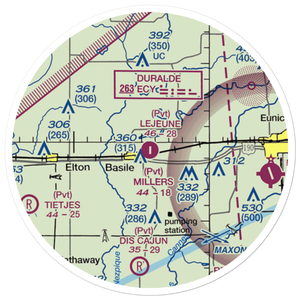 Lejeune Aerial Applications Airport (10LS) VFR Sectional Sticker (20 mile)