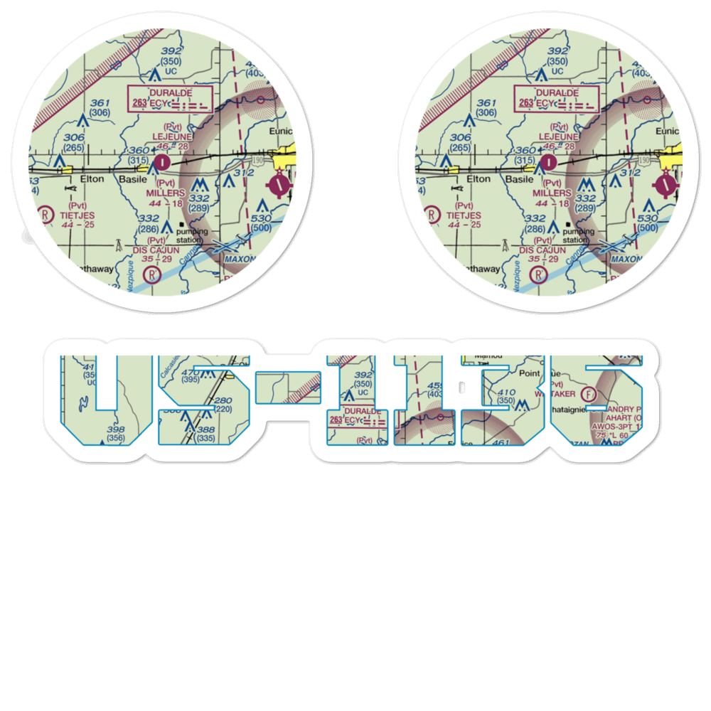 Lejeune Aerial Applications Airport (10LS) VFR Sectional Sticker Pack 