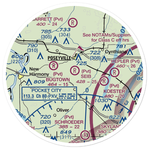 Seib Airport (88IN) VFR Sectional Sticker (20 mile)