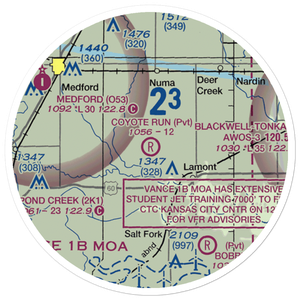 Coyote Run Airport (48OK) VFR Sectional Sticker (20 mile)