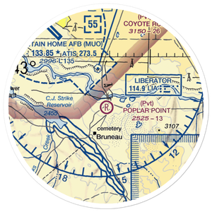 Poplar Point Airport (ID42) VFR Sectional Sticker (20 mile)