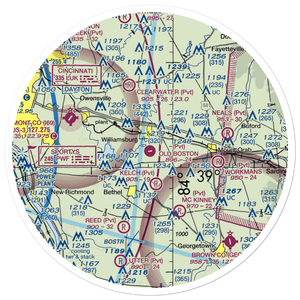 Old Boston Airport (66OH) VFR Sectional Sticker (30 mile)