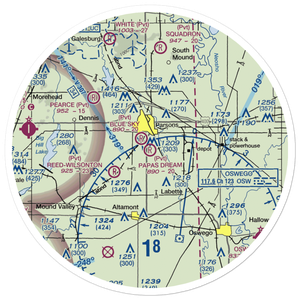 Papas Dream Airport (39KS) VFR Sectional Sticker (30 mile)