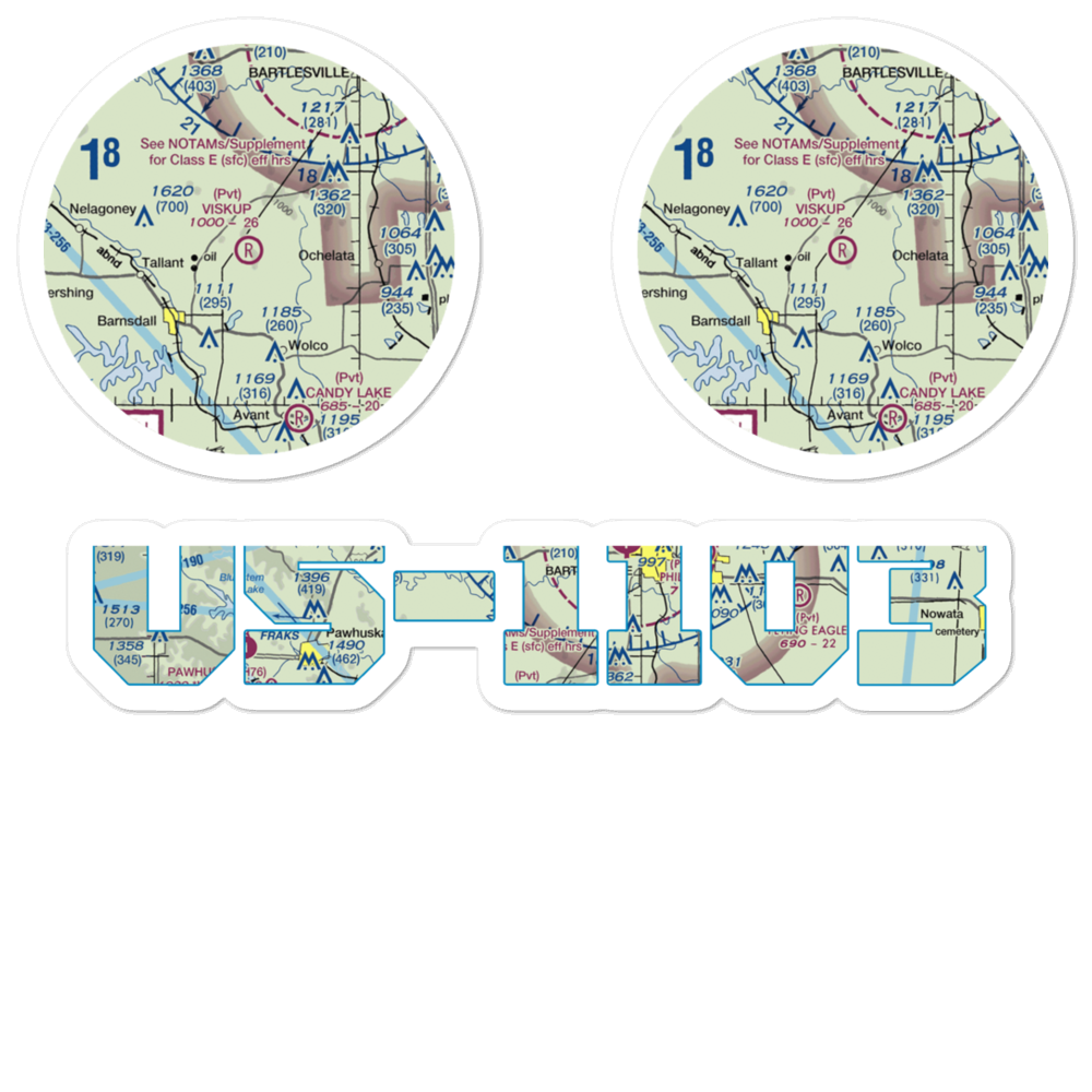 Viskup Family Field (0OK2) VFR Sectional Sticker Pack 