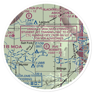 Bobbitt Airport (02OK) VFR Sectional Sticker (20 mile)