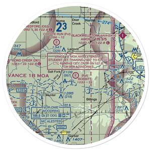 Bobbitt Airport (02OK) VFR Sectional Sticker (30 mile)