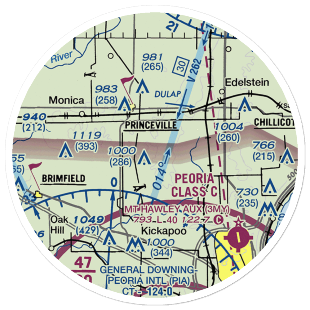 Teubel Restricted Landing Area (65IL) VFR Sectional Sticker (20 mile) 