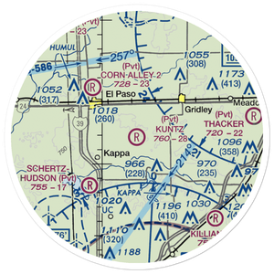 Kuntz Restricted Landing Area (3IL8) VFR Sectional Sticker (20 mile)