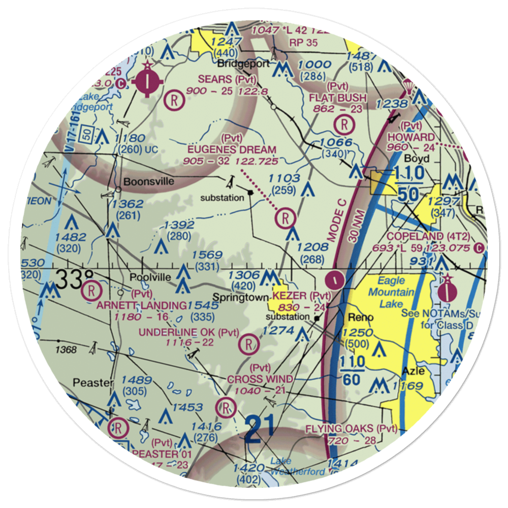RNW Airport (0XA0) VFR Sectional Sticker (30 mile) 