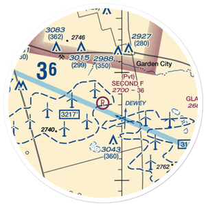 Second F Airport (73XS) VFR Sectional Sticker (20 mile)