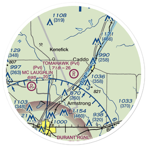 Tomahawk Airport (9OK4) VFR Sectional Sticker (20 mile)