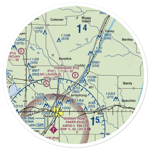 Tomahawk Airport (9OK4) VFR Sectional Sticker (30 mile)