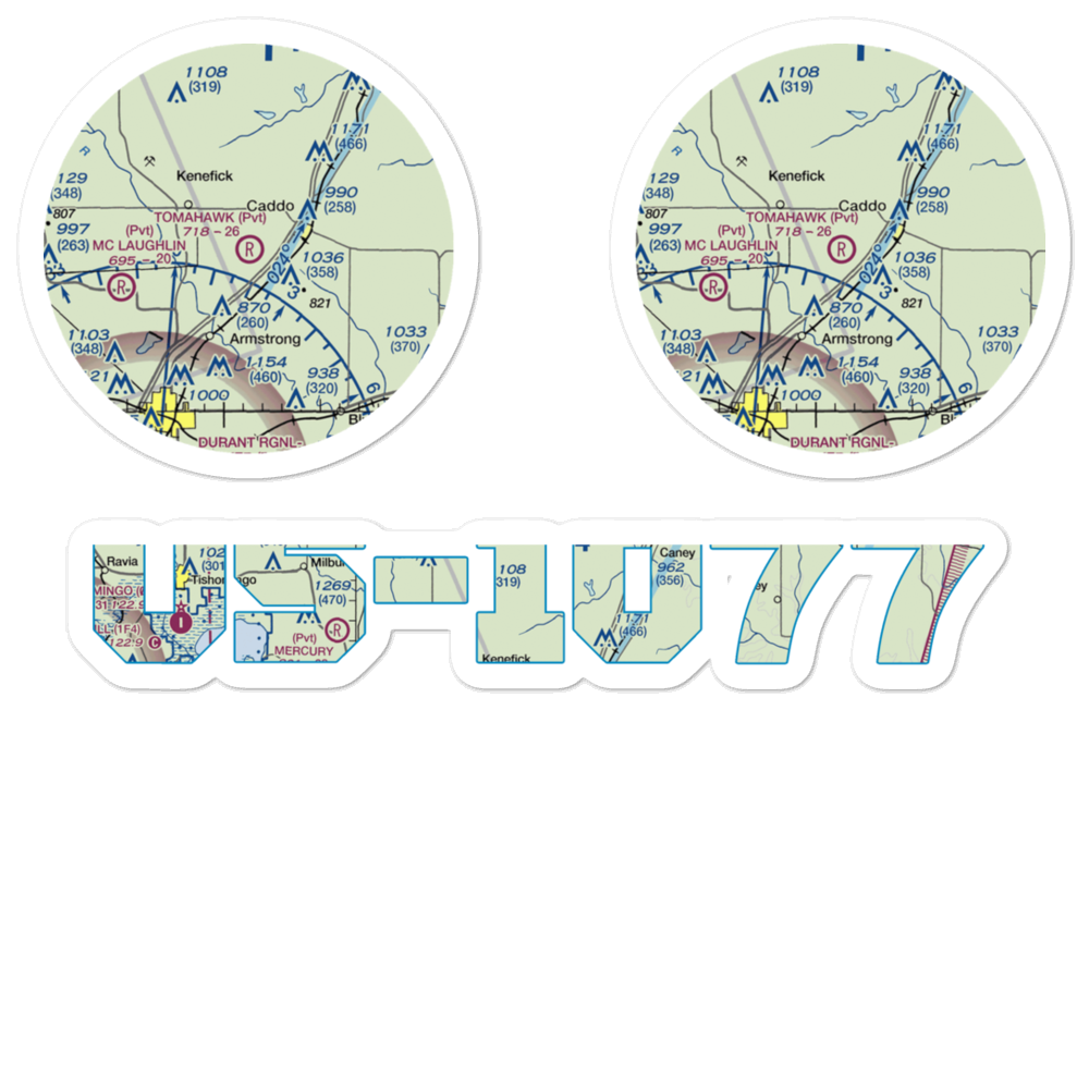 Tomahawk Airport (9OK4) VFR Sectional Sticker Pack 