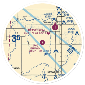 Don Brown Field (3OK6) VFR Sectional Sticker (20 mile)