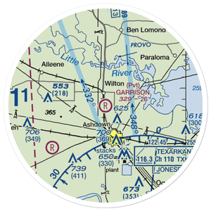 Garrison Airport (08AR) VFR Sectional Sticker (20 mile)