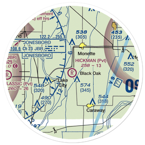 Hickman Airport (2AR8) VFR Sectional Sticker (20 mile)