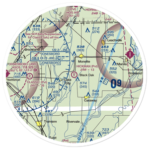 Hickman Airport (2AR8) VFR Sectional Sticker (30 mile)