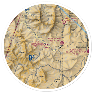 Squaw Rock Airstrip (MT22) VFR Sectional Sticker (30 mile)