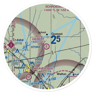 Hiebert Airfield (38KS) VFR Sectional Sticker (20 mile)