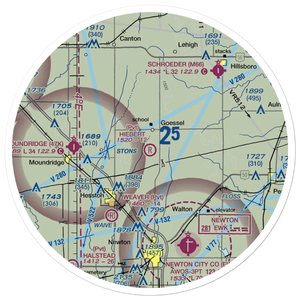 Hiebert Airfield (38KS) VFR Sectional Sticker (30 mile)