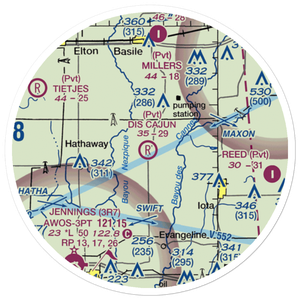 Di's Cajun Restaurant Airport (LA52) VFR Sectional Sticker (20 mile)