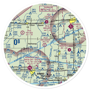 Di's Cajun Restaurant Airport (LA52) VFR Sectional Sticker (30 mile)