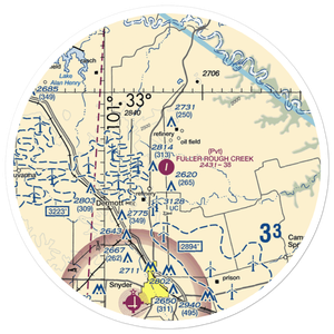 PL Fuller Rough Creek Ranch Airport (60XS) VFR Sectional Sticker (30 mile)