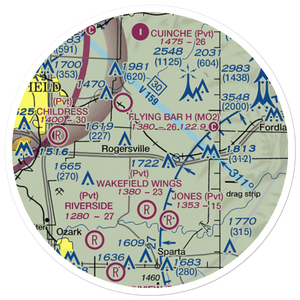 Bill Lee Memorial Airport (MO18) VFR Sectional Sticker (20 mile)