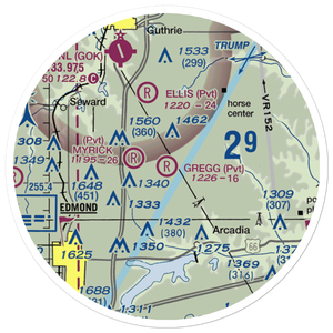 Gregg Airport (7OK1) VFR Sectional Sticker (20 mile)