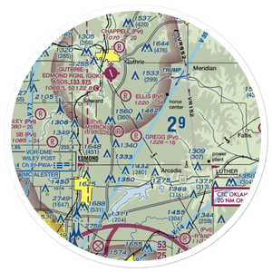 Gregg Airport (7OK1) VFR Sectional Sticker (30 mile)