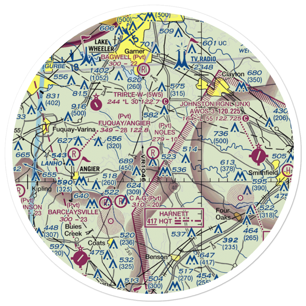 Noles Field (4NC2) VFR Sectional Sticker (30 mile) 